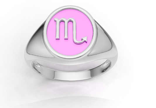 925 SILVER SIGNET ZODIAC RING