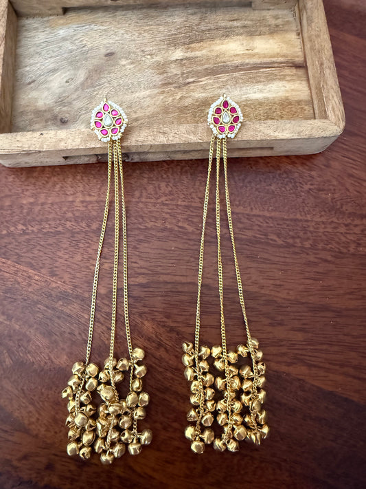 ZIYA KASHMIRI EARRINGS- DETACHABLE CHAIN