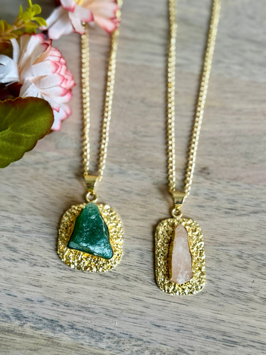 Raw Stone Pendant (Pack of Two)