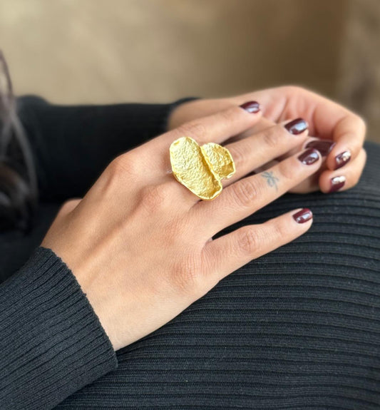 Crinkle Brass Ring